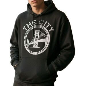 NuBlend The City San Francisco Bay Area Black Hoodie Size S Golden Gate Bridge